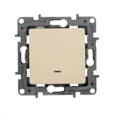 Переключатель Legrand одноклавишный с подсветкой - 10 A - 250 В~ серии Etika. Цвет Слоновая кость.