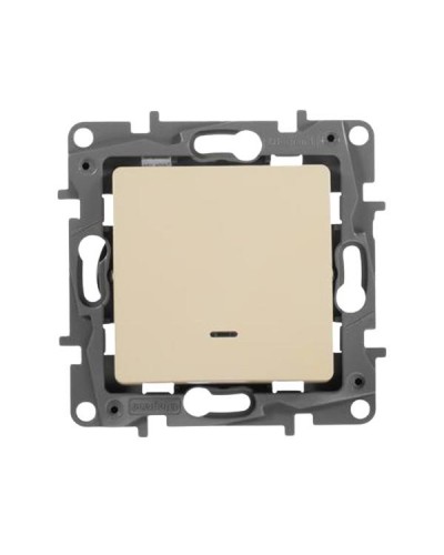 Переключатель Legrand одноклавишный с подсветкой - 10 A - 250 В~ серии Etika. Цвет Слоновая кость.