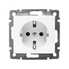 Розетка Legrand 2К+З с защитной шторкой серии Valena. Цвет Белый. Артикул 774421