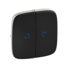 Панель лицевая Legrand 2-клавишная с подсветкой серии Valena-Allure. Цвет Антрацит.