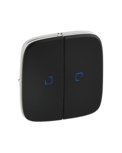 Панель лицевая Legrand 2-клавишная с подсветкой серии Valena-Allure. Цвет Антрацит.