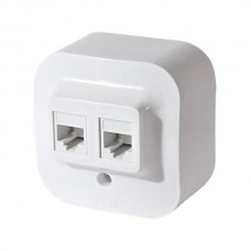 Розетка 2xRJ45 FTP Legrand категория 5e - UTP IP 20 серии Quteo. Цвет Белый.