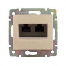 Розетка 2xRJ45 FTP Legrand категории 6, два выхода серии Valena. Цвет Слоновая кость.