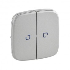 Панель лицевая Legrand 2-клавишная с подсветкой серии Valena-Allure. Цвет Алюминий.