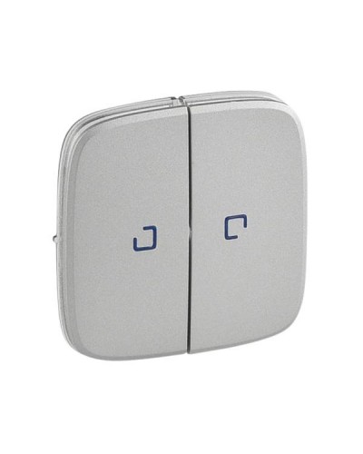 Панель лицевая Legrand 2-клавишная с подсветкой серии Valena-Allure. Цвет Алюминий.