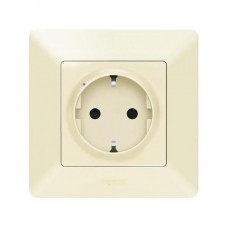 Управляемая электророзетка Legrand 2К+З 16А серии Valena-Life. Цвет Слоновая кость.