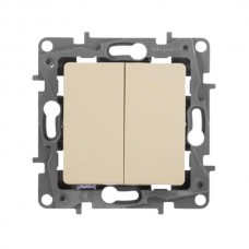 Переключатель Legrand двухклавишный - 10 A - 250 В~ серии Etika. Цвет Слоновая кость.