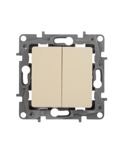 Переключатель Legrand двухклавишный - 10 A - 250 В~ серии Etika. Цвет Слоновая кость.