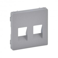 Панель лицевая Legrand двойных аудио розеток серии Valena-Life. Цвет Алюминий.