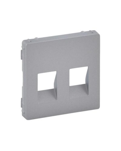 Панель лицевая Legrand двойных аудио розеток серии Valena-Life. Цвет Алюминий.