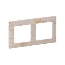 Рамка Legrand 2 поста серии Valena-Life. Цвет Ампир Бежевый.