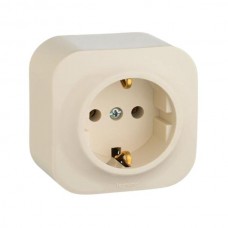 Розетка Legrand 2К+З без шторок - 16 A - 250 В~ IP 20 серии Quteo. Цвет Слоновая кость.