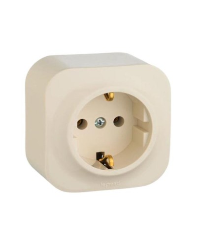 Розетка Legrand 2К+З без шторок - 16 A - 250 В~ IP 20 серии Quteo. Цвет Слоновая кость.