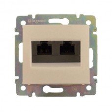 Розетка 2xRJ45 FTP Legrand категории 6, UTP, два выхода на захватах серии Valena. Цвет Слоновая кость.