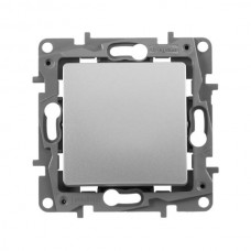 Выключатель Legrand одноклавишный серии Etika. Цвет Алюминий.