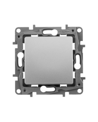 Выключатель Legrand одноклавишный серии Etika. Цвет Алюминий.