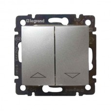 Выключатель управления жалюзи/рольставни Legrand серии Valena. Цвет Алюминий.