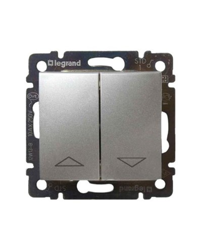 Выключатель управления жалюзи/рольставни Legrand серии Valena. Цвет Алюминий.