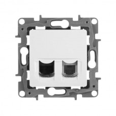 Розетка Legrand RJ11 + RJ45 - категория 5 - UTP серии Etika. Цвет Белый.