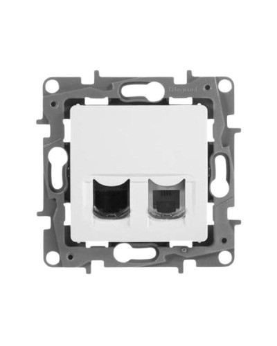 Розетка Legrand RJ11 + RJ45 - категория 5 - UTP серии Etika. Цвет Белый.