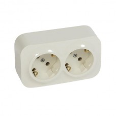 Розеточный блок Legrand 2 x 2К+З без шторок - 16 A - 250 В~ IP 20 серии Quteo. Цвет Слоновая кость.