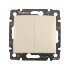 Переключатель Legrand на 2 направления двухклавишный 10A серии Valena. Цвет Слоновая кость.