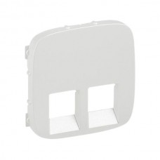 Панель лицевая Legrand розеток 2хRJ11, RJ45 серии Valena-Allure. Цвет Жемчужный.