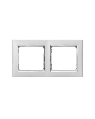 Рамка Legrand 2 поста серии Valena. Цвет Алюминий/Серебро.