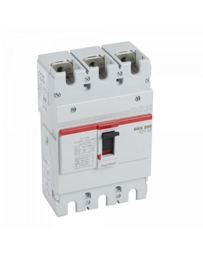 Автоматический выключатель Legrand DRX250 с термомагнитным расцепителем  175A 18кА 3-полюсный. Артикул 027102