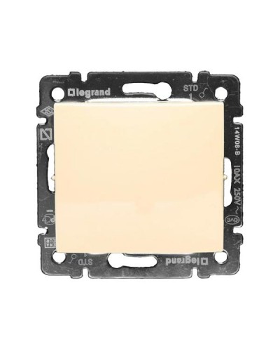 Переключатель Legrand на 2 направления одноклавишный 10A серии Valena. Цвет Слоновая кость.
