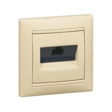 Розетка RJ45 FTP Legrand категория 6, UTP, на захватах, один выход серии Valena. Цвет Слоновая кость. Артикул 774146