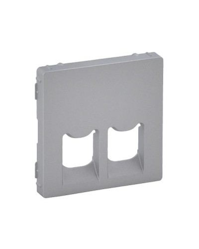 Панель лицевая Legrand розеток 2хRJ11, RJ45 серии Valena-Life. Цвет Алюминий.