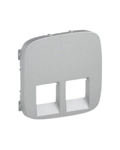 Панель лицевая Legrand розеток 2хRJ11, RJ45 серии Valena-Allure. Цвет Алюминий.