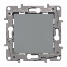Переключатель Legrand одноклавишный серии Etika. Цвет Алюминий.