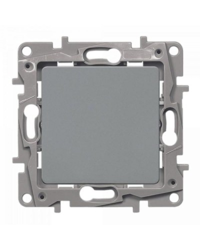 Переключатель Legrand одноклавишный серии Etika. Цвет Алюминий.